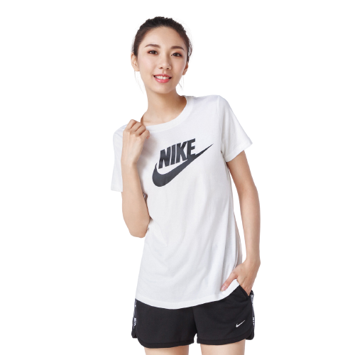 NIKE 耐克 女士纯棉圆领短袖T恤BV6170-100 白色M