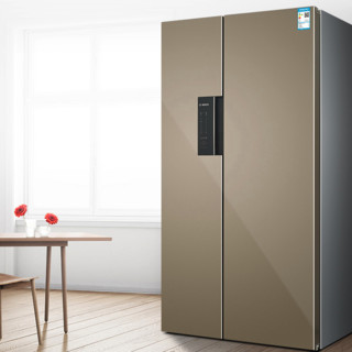 BOSCH 博世 冰洗套装 KAN92ENQTI 变频对开门冰箱 608L 流沙金+WAP282602W 滚筒洗衣机 10kg 白色
