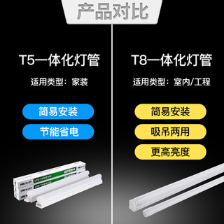 雷士led灯管t5灯管t8支架全套一体化家用灯管日光灯长条节能灯管（T8支架 1.2米适用、其它、其它）