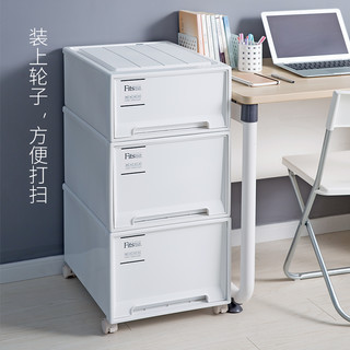 Tenma天马株式会社日本进口抽屉式收纳箱塑料衣柜储物箱盒整理箱（滑轮、滑轮4个装）