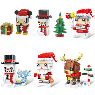 星比卡 圣诞节积木 圣诞老人+圣诞麋鹿+圣诞雪人+圣诞奶奶