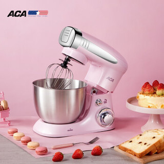 北美电器（ACA）厨师机家用多功能全自动料理机 和面机揉面机打奶油机鲜奶机搅拌机ASM-DA600（粉色）