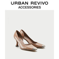 URBAN REVIVO2020秋季新品女士配件时尚纯色单鞋AW32BS1N2001 *4件