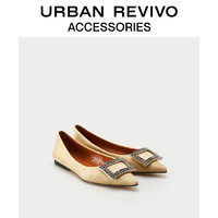 URBAN REVIVO2020秋季新品女士配件优雅尖头单鞋AW30BS1E2000 *5件