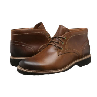 Clarks 其乐 Batcombe Lo系列男士英伦复古皮革系带方跟短靴261274737 Brown Dark Tan Lea 41.5