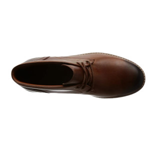 Clarks 其乐 Batcombe Lo系列男士英伦复古皮革系带方跟短靴261274737 Brown Dark Tan Lea 41.5