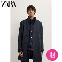 ZARA 新款 男装 冬季人字斜纹纹理呢大衣外套 00706340401