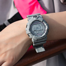 CASIO 卡西欧 G-SQUAD系列 GMD-B800SU-8PR 女士电子手表 45.2mm 灰盘 灰色树脂带 圆形