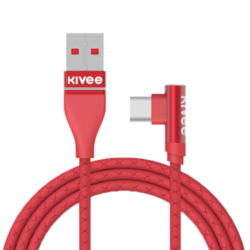kivee 充电线数据线弯头type-c接口 弯头1米红色