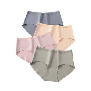 DAPU 大朴 女士棉质无痕抑菌三角内裤套装 3条装(肤色XL+浅灰XL+粉色XL)