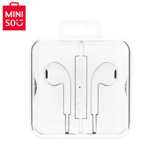 名创优品（MINISO）入耳式立体声线控耳机SP390运动音乐通话耳机适用苹果安卓(白色) *5件