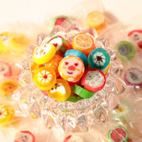 年货手工糖切片糖混合水果味批发猪表情水果图案情人节礼物硬糖多规格可选 100g(约33颗)