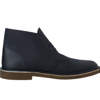 Clarks 其乐 Bushacre 2系列男士皮革系带方跟短筒沙漠靴26082286 黑色US 10.5 M