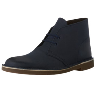 Clarks 其乐 Bushacre 2系列男士皮革系带方跟短筒沙漠靴26082286 黑色9.5 M US