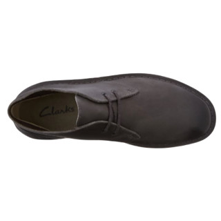 Clarks 其乐 Bushacre 2系列男士复古圆头系带皮革平底短靴26141154 灰色7.5 M US