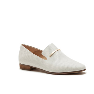 Clarks 其乐 PureViola Trim系列女士羊皮平粗跟浅口套脚单鞋261498194 白色36