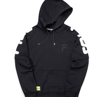 FILA 斐乐 FUSION系列 男士运动卫衣 T11M033201F-BK 黑色 L