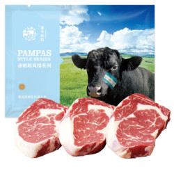 chunheqiumu 春禾秋牧 谷饲安格斯原切眼肉牛排套餐1kg *3件 +凑单品