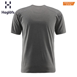 Haglofs火柴棍户外男款快干舒适印花短袖T恤 603891 亚版（L、2AT 深灰色）