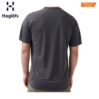 Haglofs火柴棍户外男款快干舒适印花短袖T恤 603891 亚版（M、3N5 湖蓝色）