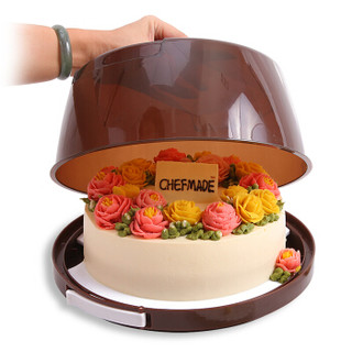 学厨 CHEFMADE 烘焙工具 蛋糕盒6-8寸圆形重复家用手提透明包装保鲜点心盒子WK9204 *9件