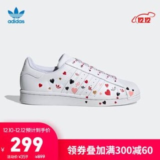 阿迪达斯官网adidas 三叶草 SUPERSTAR W男女鞋爱心款经典运动鞋FV3289 白/一号黑/荣耀粉 36(220mm)