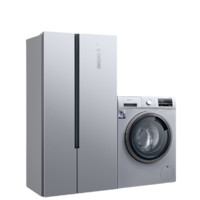 SIEMENS 西门子 KX50NA41TI变频对开门冰箱 500L 银色 WG42A2Z81W洗衣机 9kg 银色