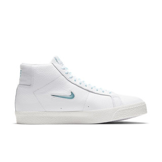 NIKE 耐克 SB Blazer Zoom Mid 中性休闲运动鞋 CU5283-100 白色/冰蓝 40