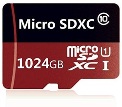 Micro SD SDXC 卡高速 Class 10 内存SDXC卡,带适配器(1TB)