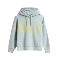 Gap 盖璞 620490 碳素软磨系列张天爱同款女士撞色套头抽绳连帽卫衣620490 淡蓝色 XXS