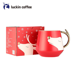 luckin coffee 瑞幸咖啡 白唇鹿经典陶瓷杯 430ml