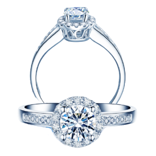 zocai 佐卡伊珠宝 永恒摩天轮系列 w05940 女士18k白金钻石戒指