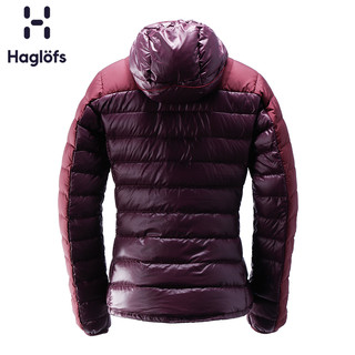 Haglofs火柴棍户外女款连帽轻量舒适保暖羽绒服603274 欧版（S、32Q紫红色）