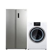 Panasonic 松下 冰洗套装 NR-EW57S1-S变频对开门冰箱 570L+XQG100-NGA5E洗烘一体机 10kg