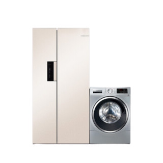 BOSCH 博世 冰洗套装 KXN52A69TI变频对开门冰箱 530L 雪利金+WAU28568HW滚筒洗衣机 10kg 银色