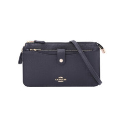 蔻驰 COACH 女士中号黑色皮质单肩斜挎包32320 LIBLK
