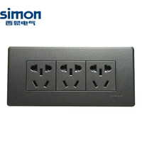 西蒙(SIMON) 开关插座面板 51系列 九孔插座 118型面板 荧光灰色 51HC9-61 *2件