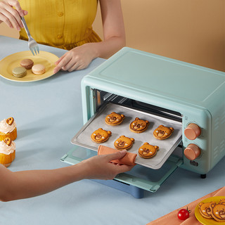 小熊烤箱家用小型双层小烤箱烘焙多功能全自动电烤箱迷你迷干果机（浅蓝）