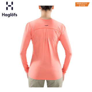 Haglofs火柴棍户外女款快干透气圆领长袖T恤603831 亚版（XXL、32Q 紫红色）