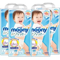 moony 尤妮佳 男宝宝拉拉裤 L 44片 4包装