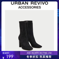 URBAN REVIVO春秋女士配饰成熟风短靴AG39SS2N2002 *4件