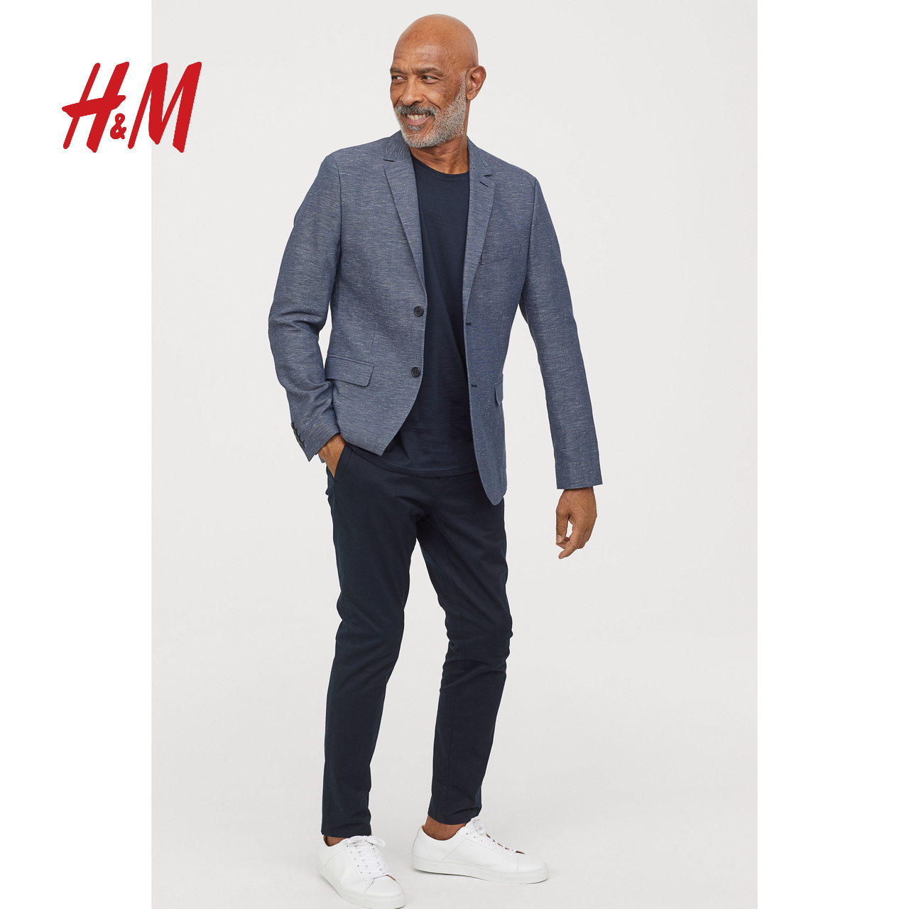 hm 男装休闲西装男西服2020秋冬新款修身衣服男 0789407(175/104a,深