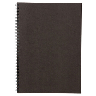 无印良品 MUJI 植林木纸 不易透页双环笔记本 学生文具 暗灰色 A7/48张/6mm横线