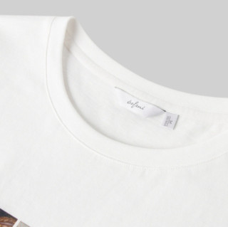 Eifini 伊芙丽 女士纯棉圆领印花短袖T恤1B2900291 白色S