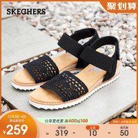 Skechers斯凯奇新款仙女风可外穿时尚休闲一字带露趾凉拖鞋732869（35.5、红色/RED）