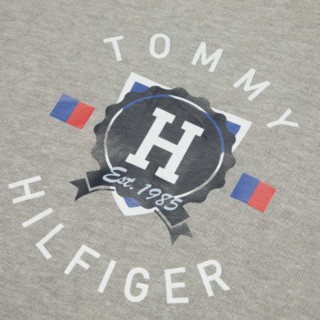 TOMMY HILFIGER 汤米·希尔费格 男士连帽套头印花长袖卫衣09T3781 004 灰色S