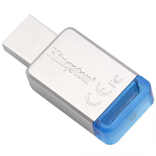 Kingston 金士顿 DT50 U盘+OTG转接头Type-C 128GB USB3.1 蓝色