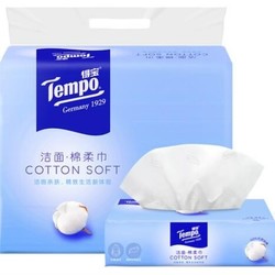  Tempo 得宝 干湿两用全棉柔巾 90抽*3包（200*200mm） *3件