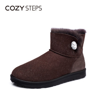 COZY STEPS 6D046 女士水晶扣短筒雪地靴