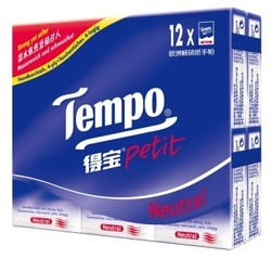 得宝(Tempo) 手帕纸 迷你4层加厚小包纸巾 7张*12包 天然无香 *2件